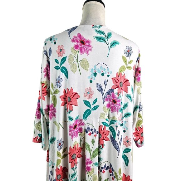 Floral Print J Jill Wearever Collection Womens Dress Size 1X Casual Comfortable - Picture 8 of 11